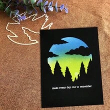 Creative Forest Starry Sky Background Dies, DIY Scrapbooking Album And Embossing Stencil, Greeting Card Making Tool, Card Paper Cutting Crafts ,Gift Card Making Template Die Cuts. - Silver - View 6