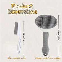 1 chiếc lược chải lông cho mèo và chó, lược chải lông nổi có tay cầm tiện dụng, dụng cụ chải lông thú cưng bằng nhựa bền giúp thúc đẩy sự phát triển lông khỏe mạnh, lược bắt bọ chét mới thích hợp cho miệng, mắt, chân và các vùng nhỏ khác. - Nhiều màu - Xem 9