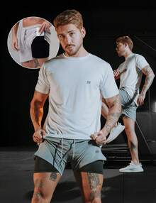Logo Compression Shorts - Grey - View 1