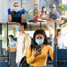 Cubrebocas AZUL Triple Capa Plisado con Ajuste Nasal Ajuste cómodo. - PAQUETE DE 50 PIEZAS - Ver 6