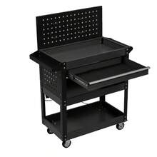 ツールキャビネット ツールワゴン ツールカート工具カート ロールキャビネット スチール ローラーキャビネット ハンドル 耐荷重150KG フック付  引き出し 有孔ボード付き 鍵付き キャスター付き ロック付き 新作【ブラック】 - 1 - チェックする 1