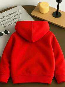 Brooklyn Printed Children's Kangaroo Sweatshirt With Hood Cotton Comfortable Child Various Colors And Sizes - 紅色 - 查看 2