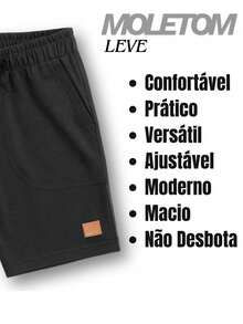 Set Of 3 Boys' Cotton Fleece Shorts With 2 Large Pockets - Gray/gray/gray - View 3
