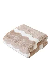 Handuk Mandi/Handuk Tangan Minimalis Lembut dan Menyerap dengan Motif Garis-Garis Bulu Karang untuk Penggunaan di Rumah - Coffee Brown - View 5