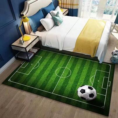 Alfombra antideslizante para campo de fútbol, ​​alfombra para sala de juegos para niños, alfombra suave para dormitorio de guardería, decoración del hogar