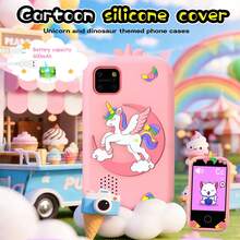 适合3-12岁儿童的益智智能手机玩具，双摄像头触摸屏，趣味学习游戏，捕捉珍贵瞬间，便携旅行玩具，生日和节日礼物 - 彩色 - 查看 6