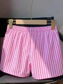 pack 2 shorts rayados rosa y azul super cómodos casuales y super frescos - rosa y azul - Ver 5