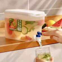 1 pieza Jarra de agua fría de cocina con pico, apta para refrigerador, gran capacidad, recipiente de agua fría antiderrame grueso para uso doméstico en verano - Ver 8