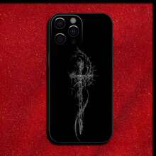 Funda de Teléfono con Cruz Gótica Cyber Sigil para iPhone 17 16 15 14 13 12 11 Ais/Pro/Max/Plus, Cubierta Suave Negra - z8 - Ver 3