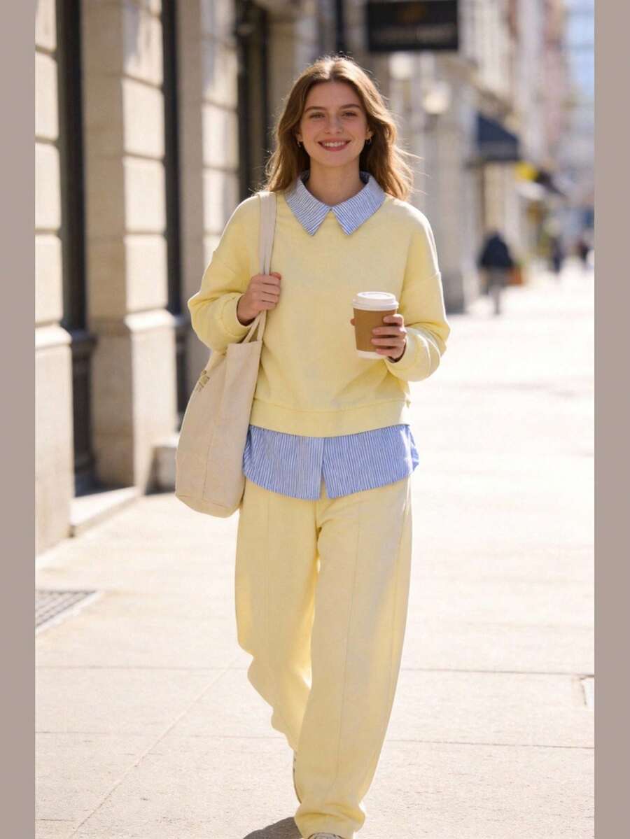 ARMONIAS Women Two-Piece Outfits - Yellow - View 1