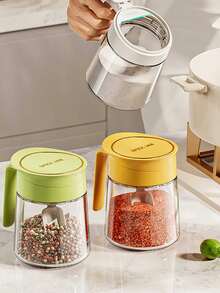 调味罐套装，密封香料罐瓶，厨房调味品收纳容器 - 彩色 - 查看 8