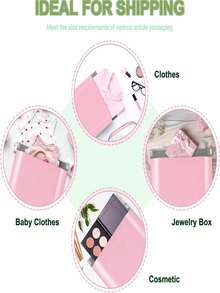 10/20/30pcs Transparent Pink Easy-Tear Resealable Plastic Bags - Reusable Plastic Packaging With Easy-Tear Edges, Suitable For E-Commerce Shipping, Gifts, Books, Clothing, Documents, And Bulk Packaging (Transparent And Opaque) - Rectangle - View 7