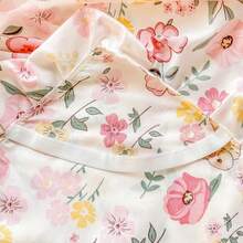 1 pezzo Copripiumino con stampa floreale morbido e delicato sulla pelle, senza federe, stile principessa arricciato, caldo e romantico, design con fascia elastica per adattarsi al materasso, adatto per camera da letto, camera degli ospiti, tutto l'anno, rimovibile e lavabile in lavatrice, decorazione per la casa - Multicolore - Visualizzare 10