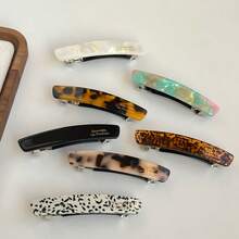 4个/套醋酸纤维材质发夹，8厘米时尚优雅法式发夹，豹纹印花，适合日常发型 - 彩色 - 查看 10