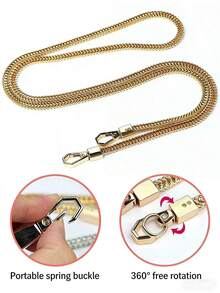 1pc Fox Tail Chain Shoulder Strap, Metal Chain Connector, Snake Bone Chain, Diagonal Cross Chain, Handbag Fashion Accessory, Women Bag Pendant, Flat Bag Chain, Metal Bag Strap, Thick Chain Shoulder Strap Replacement, One Shoulder Underarm Bag Chain - Multicolor - View 5