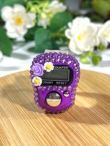 Exquisite Floral Rhinestone Electronic Ring Counter (Reset Function, Adjustable Ring) + Ring Counter, Multiple Colors Available (Suitable For Ramadan Prayer, Sports Counting, Holiday Gifts) - Multicolor - View 8