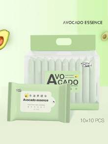 Moisturizing Cleansing Wet Wipes, Avocado Extract Cleansing Wet Tissues For Daily Use - Multicolor - View 3