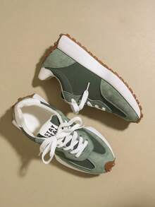 Women's Casual Sports Shoes, Lightweight Non-Slip Fitness Running Shoes, Tennis Shoes, Sneakers - màu xanh lá - Xem 3