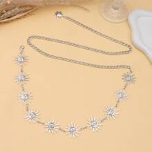 1件波西米亚风金色太阳吊坠腰链，可调节长度，适合搭配连衣裙、海滩旅行、节日造型和日常穿着。 - 彩色 - 查看 7