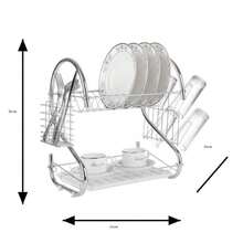 Dish Drainer For 12 Places In -Plated Steel With Cutlery Holder - 查看 4
