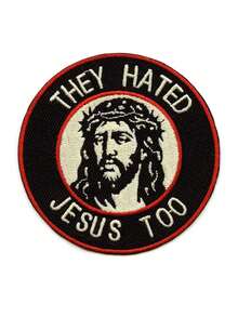 1PC They Hated Jesus Patch Religious Christian Embroidered Iron On - Multicolor - View 6