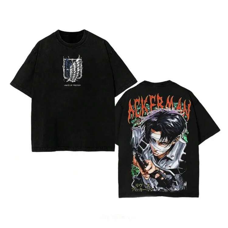Camiseta Retro Vintage  Ackerman V – Camiseta de Algodón Grueso Lavado de , Estilo Urbano Oversized con Gráficos para Hombre, Artículo Esencial de  Merch - Negro - Añade 2