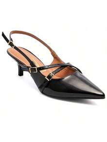Vizzano Slingback Women's Pumps Low Heel Buckles - 黑色 - 查看 12