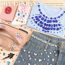300pcs Mixed Shape Glass Rhinestones Sewing Studs Metal Claw-Setting Suitable For Jewelry, Handicrafts, Clothing, Shoes - Hand-sewn Rhinestones - View 11