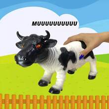 Large Toy Cow With Rubber Sound - Farm - Blanco y Negro - Ver 3