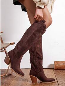 Fashionable Women's Western Boots For Spring And Summer - Brown - View 4