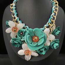 1 pieza Collar bohemio retro floral colorido para mujer, cadena clavicular de cuerda, accesorio de moda como regalo - conjunto de joyas - Ver 15