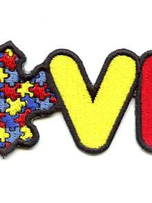 1件装自闭症关爱拼图布贴，意识提升运动刺绣熨烫贴片 - 彩色 - 查看 5