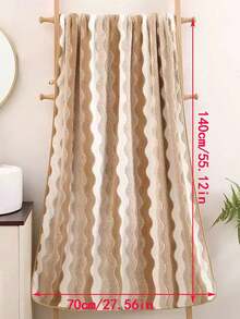 Handuk Mandi/Handuk Tangan Minimalis Lembut dan Menyerap dengan Motif Garis-Garis Bulu Karang untuk Penggunaan di Rumah - Coffee Brown - View 4