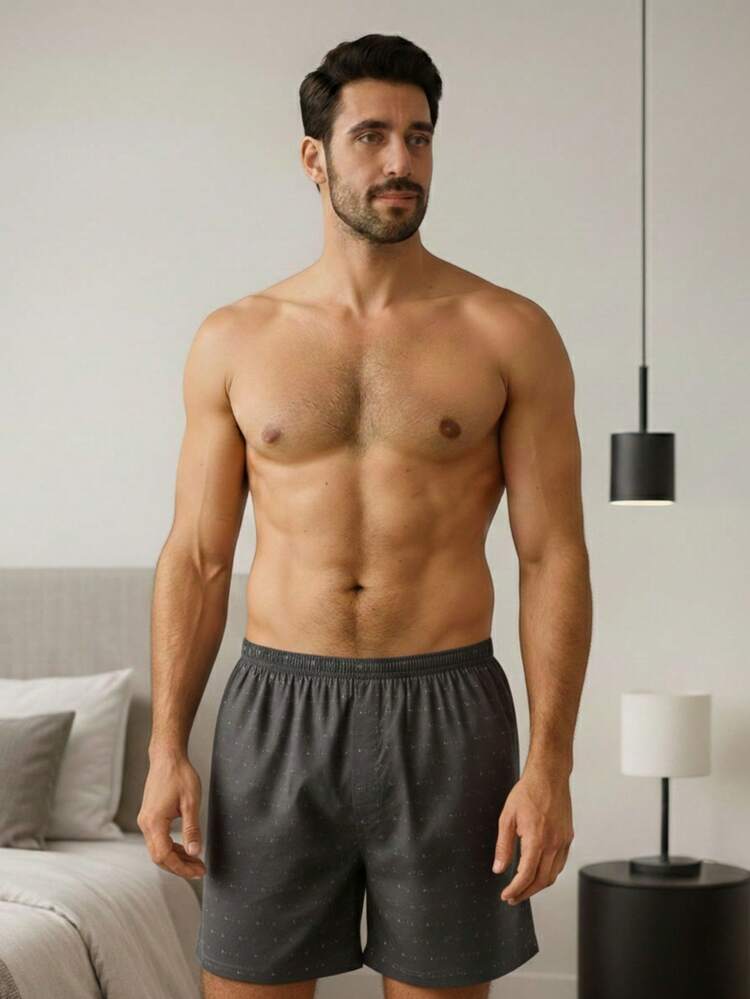 Men's  Canção Underwear Pajamas Adult Sleep Shorts - Grey - View 1