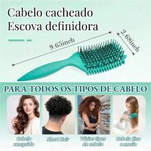 Quick Finishing Brush, Boar Bristle Curling Brush - With Tips To Reduce Pulling And Separation Of Curls And - 藍色 - 查看 5