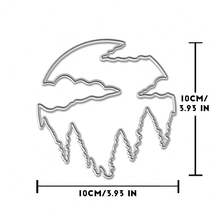 Creative Forest Starry Sky Background Dies, DIY Scrapbooking Album And Embossing Stencil, Greeting Card Making Tool, Card Paper Cutting Crafts ,Gift Card Making Template Die Cuts. - Silver - View 7