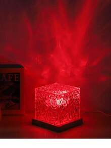 1pc Square Water Wave Light, Multi-Color Changing With Remote Control - Bedroom Indoor Light, Christmas Light, Gift For Friends, Suitable For Home, Decor, Office, Date, Party - Multicolor - View 2