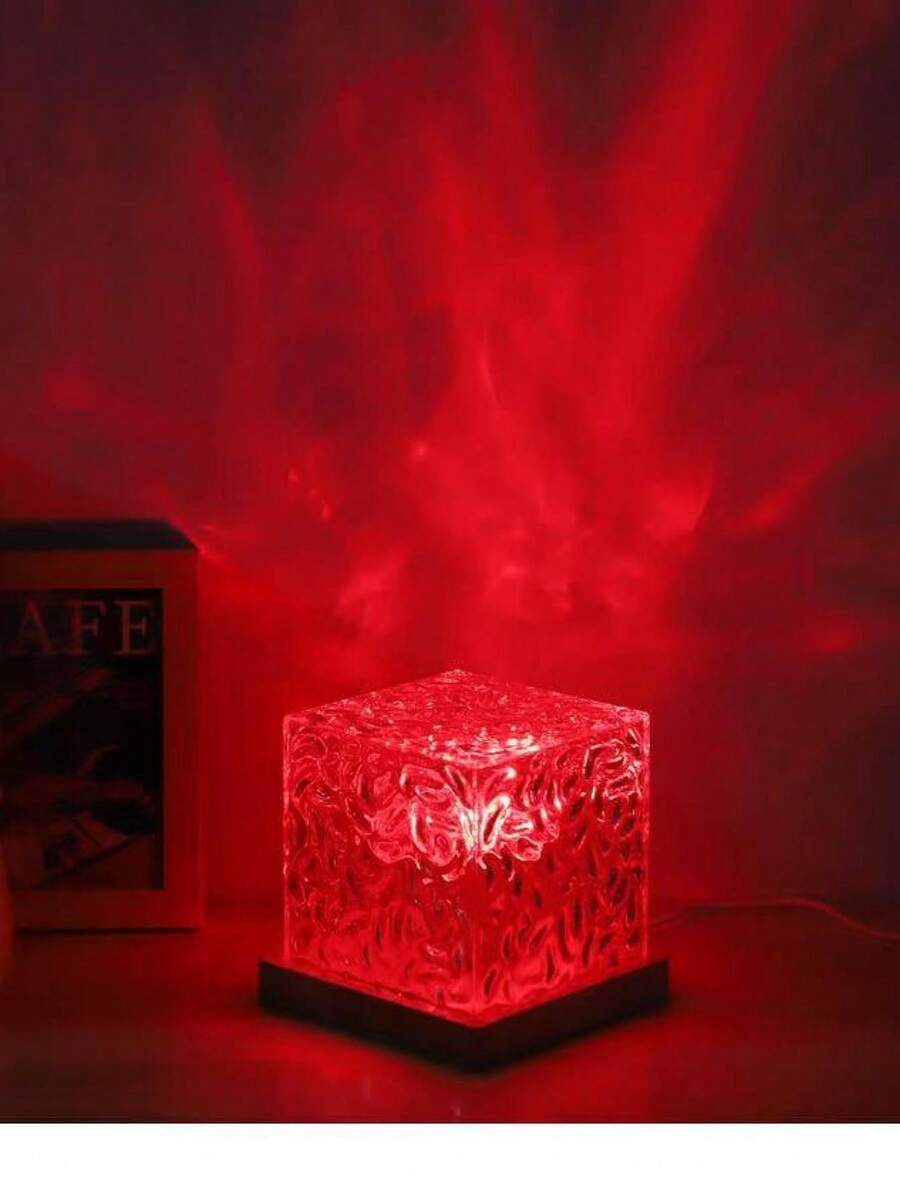 1pc Square Water Wave Light, Multi-Color Changing With Remote Control - Bedroom Indoor Light, Christmas Light, Gift For Friends, Suitable For Home, Decor, Office, Date, Party