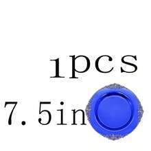 50pcs/25pcs/20pcs/10pcs 7.5inch/10.25inch Transparent Blue Rimmed Plates, Available In Glass Or Plastic Material, Western Dinner Plates, Party Plates, Pasta Plates, Reusable Blue Rimmed Plates, Transparent Blue Baroque Style Plates With Gold Foil Rim, Suitable For Party, Banquet, Wedding, New Year, Valentine's Day, Premium Plate Set - Blue - View 10