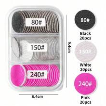 60pcs Replaceable Sandpaper Discs With Metal Disc, Pink Nail File & Buffer, Foot Care Tool Accessories - Multicolor - View 8