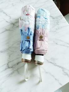 1pc Lace Trim Parasol, Double-Layer Canopy With Lace Trim And Floral Edge, Water-Resistant Design, Cute & Fashionable Umbrella, Ladies Manual Foldable Lightweight Sunshade Umbrella, UV Protection, Windproof - Multicolor - View 8