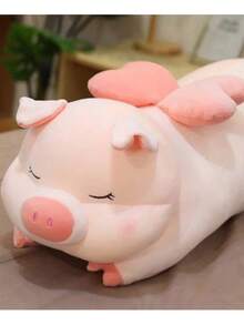 Peluche Suave con Frazada Incluida, Muñeco de Felpa Abrazo con Textura Aterciopelada y Relleno Esponjoso, Cojín Decorativo Reconfortante para Dormir, Descansar o Ver TV, Diseño Tierno con Moño y Ojos Cerrados, Ideal para Cama, Sofá o Habitación Infantil y Juvenil, Regalo Perfecto para Cumpleaños, San Valentín o Fechas Especiales, Ligero, Lavable y Muy Cómodo, Modelo Decorativo para Hogar - Rosa - Ver 2