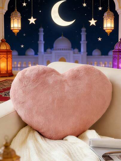 1pc Heart-Shaped Plush Decorative Throw Pillow, Cute Cushion For Room, Sofa, Bedroom, Living Room Decor, Suitable For Daily Use, Party, Wedding, Valentine's Day, Easter