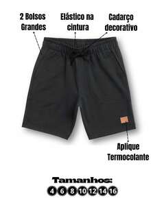 Set Of 3 Boys' Cotton Fleece Shorts With 2 Large Pockets - Gray/gray/gray - View 4