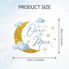 Over The Moon Baby Shower Decorations - We Are Over The Moon Sign Decal Banner Sticker For Balloon Arch Backdrop, Space Moons Themed Birthday Party, Nuatral Gender Reveal Girl Or Boy Baby Shower Decor - 欣喜若狂 - Pink - 查看 11