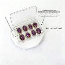 8pcs Pre-Drilled Purple Shell - For DIY Jewelry Making - 8 Purple Conch Shells - View 2