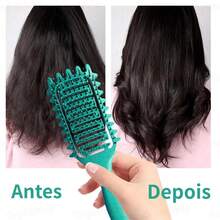 Quick Finishing Brush, Boar Bristle Curling Brush - With Tips To Reduce Pulling And Separation Of Curls And - 藍色 - 查看 6