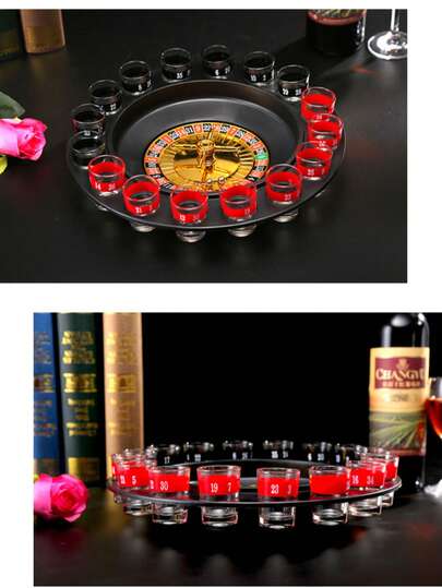 Ruota girevole per gioco da bere per bar, KTV, feste, accessori per gioco di bevande alla roulette russa
