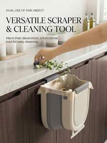 A Wall-Mounted, Cabinet-Style, No-Drill Kitchen Waste Bin For Household Sorting And Storage, Large Capacity, Foldable, Saves Space And Organizes Countertops. - Beige - View 2