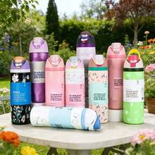 24Oz/32Oz Stainless Steel Water Bottle With Straw For Sports, Travel, And School Sports Water Bottle, Keeps Water Warm For Over 24 Hours, Sealable, Portable, Flip Top, Ideal For Hot And Cold Beverages, Coffee, And Frozen Drinks - Cherry Party - 查看 1